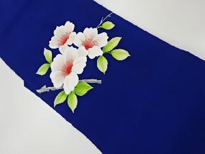 塩瀬手描き枝葉に花模様名古屋帯